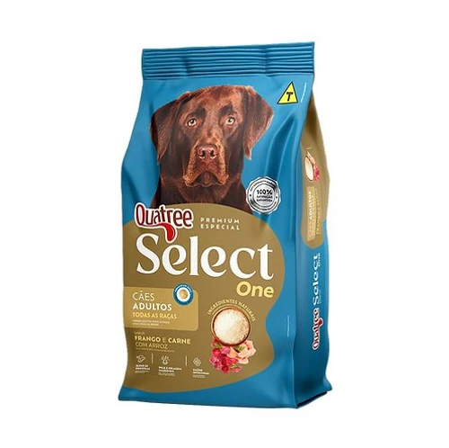 Ração Quatree Select Cães Adultos Todas as Raças Frango e Carne